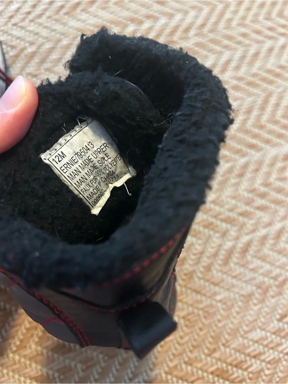 Totes Kids Black and Red Winter Boots - Cozy Waterproof Snow Shoes
